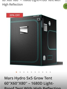 Mars Hydro 5x5 Grow Tent in Black with Teal Trim